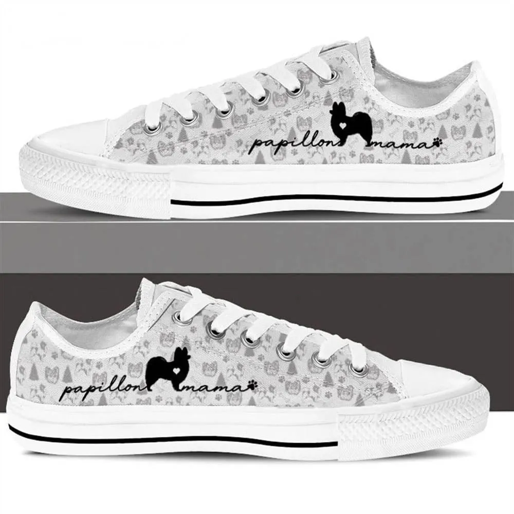 Papillon Low Top - Dog Walking Shoes Men Women, Dog Printed Shoes, Canvas Shoes For Men, Women