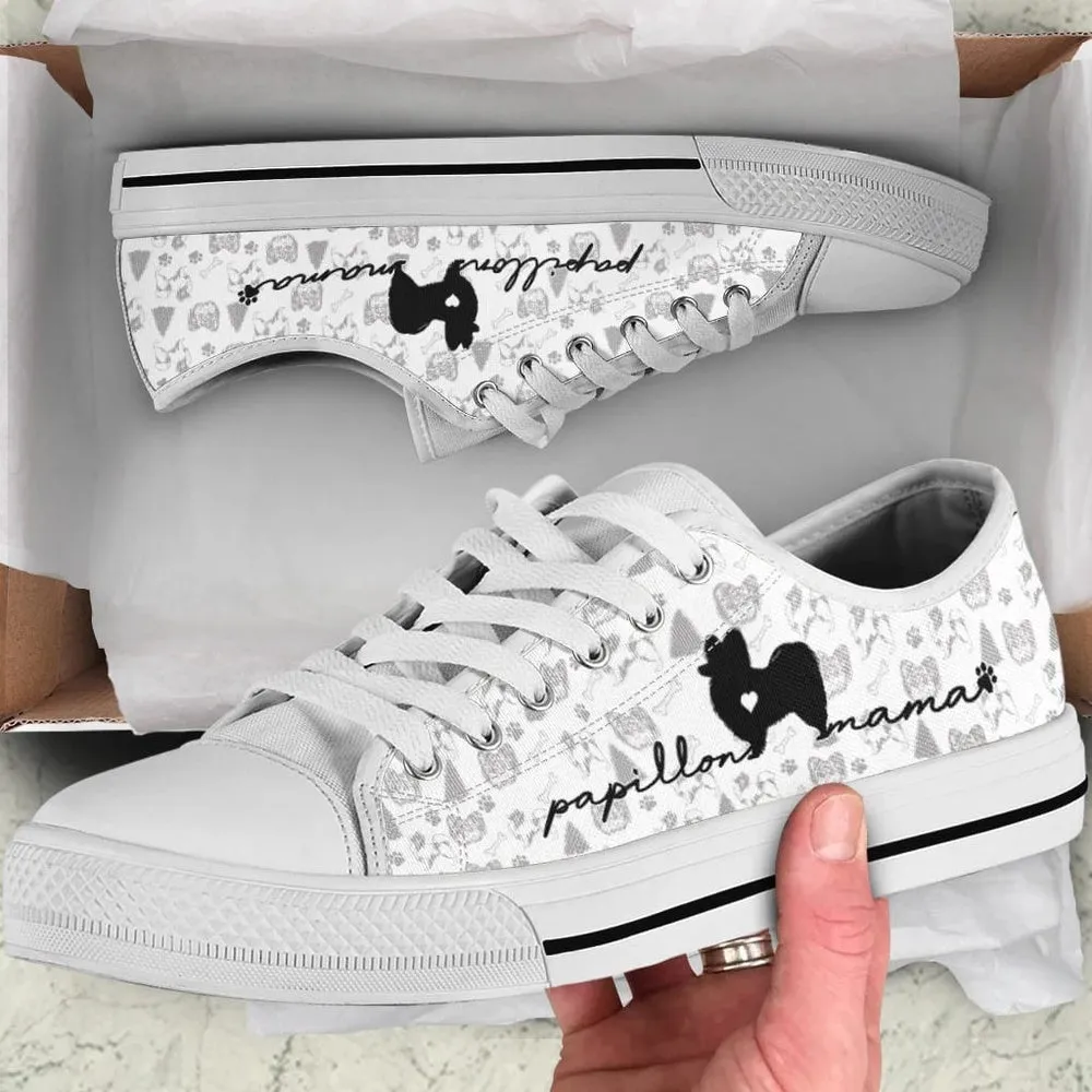 Papillon Low Top - Dog Walking Shoes Men Women, Dog Printed Shoes, Canvas Shoes For Men, Women