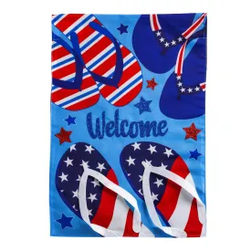 Patriotic Flip Flops Garden Flag