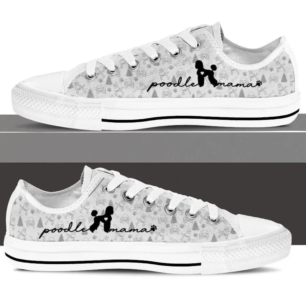 Poodle Low Top Shoes - Dog Walking Shoes Men Women, Dog Printed Shoes, Canvas Shoes For Men, Women