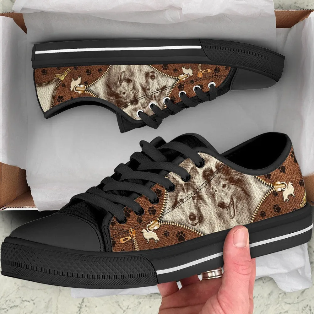 Rough Collie Low Top Shoes - Low Top Sneaker - Dog Walking Shoes Men Women, Dog Printed Shoes, Canvas Shoes For Men, Women