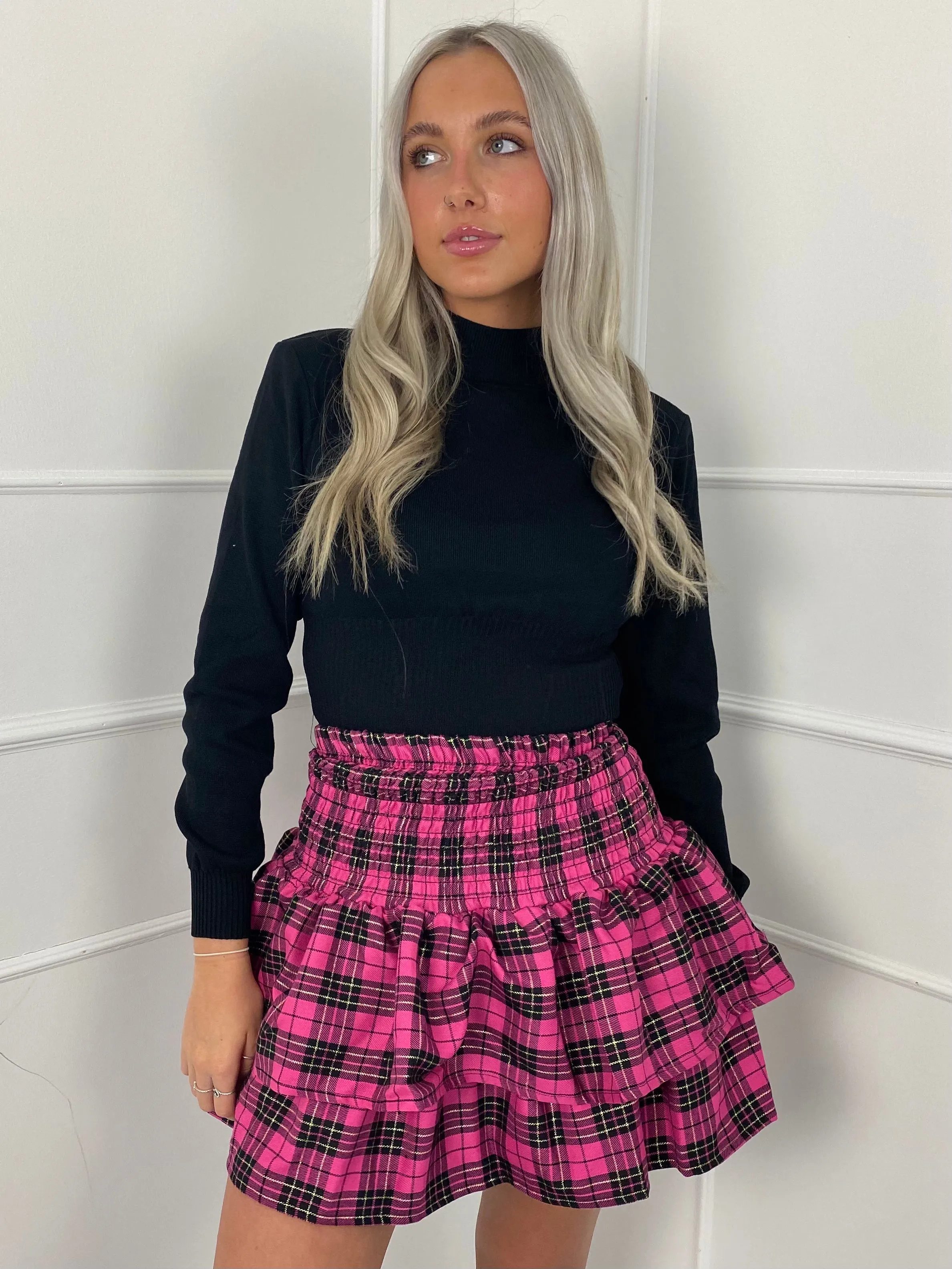 Ruffle Skirt- Pink Check