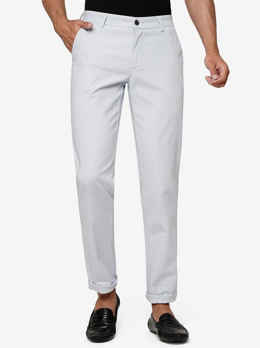 Sky Blue Solid Uno Fit Casual Trouser | JadeBlue