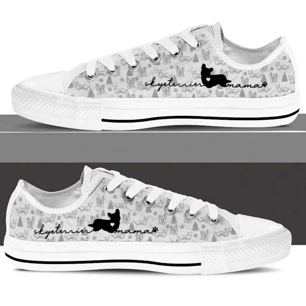 Skye Terrier Low Top Shoes - Dog Walking Shoes Men Women, Dog Printed Shoes, Canvas Shoes For Men, Women