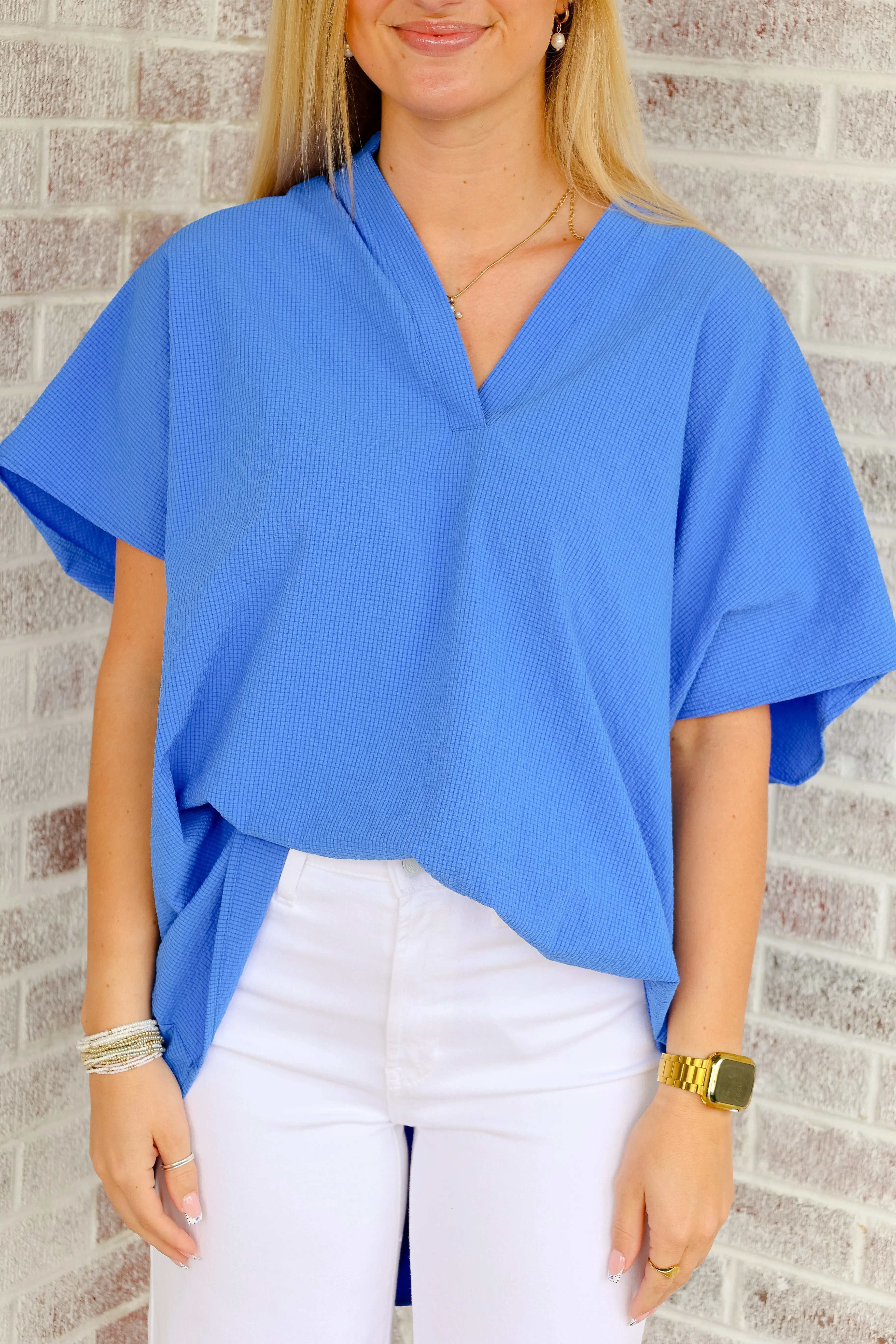 The Hope Of It All V-Neck Textured Top