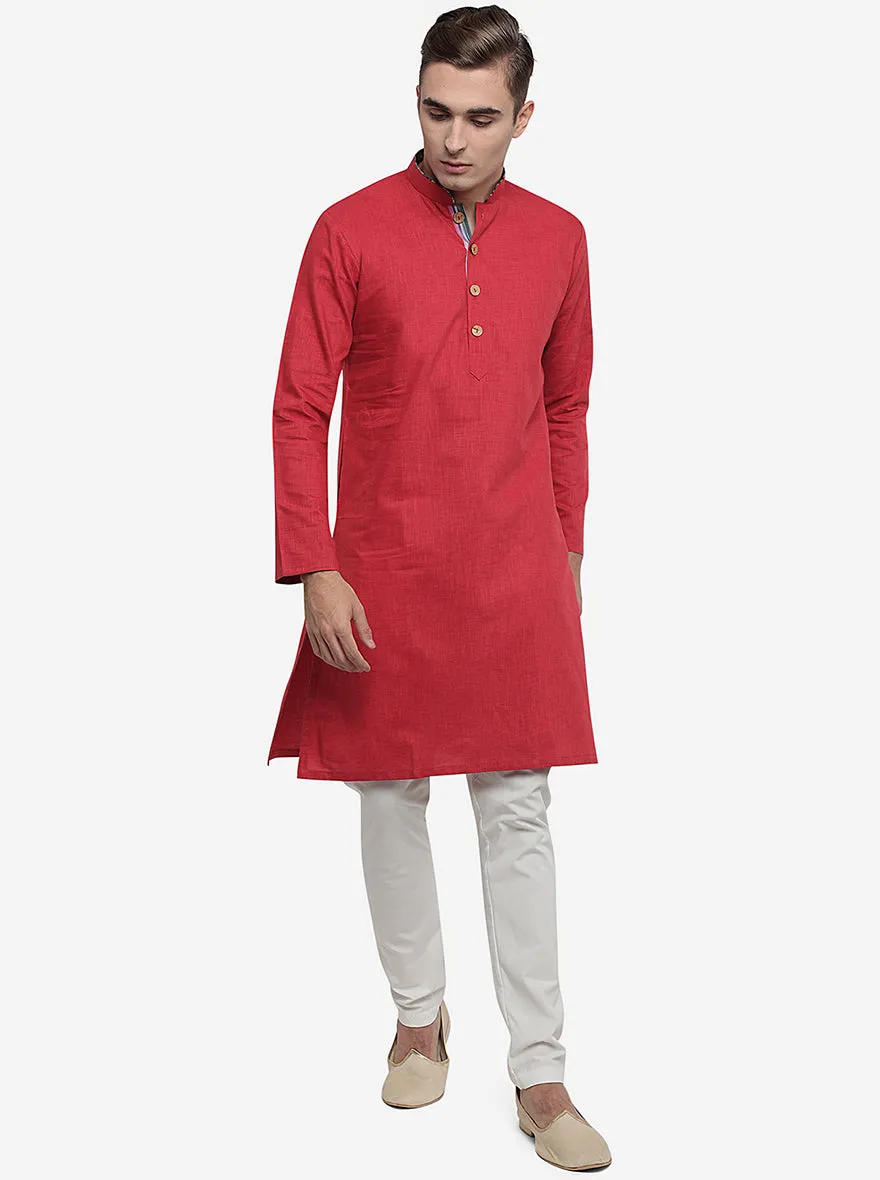 Tomato Red Solid Kurta | Azania