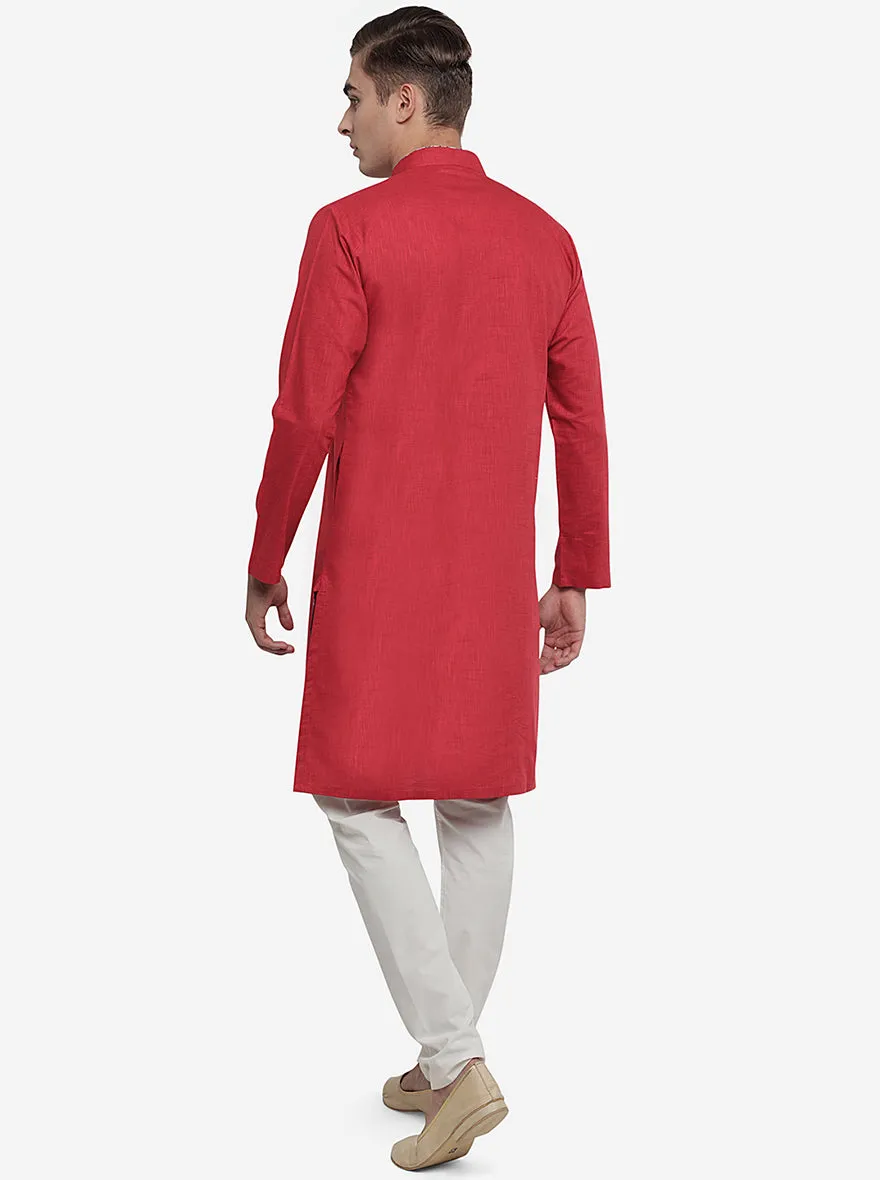 Tomato Red Solid Kurta | Azania