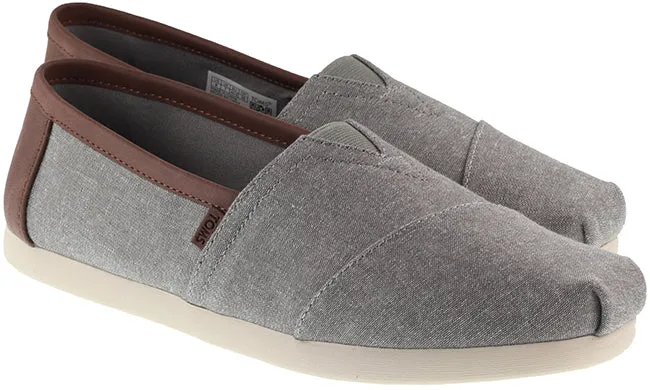 Toms Shoes Mens Chambray Alpargata Frost Grey