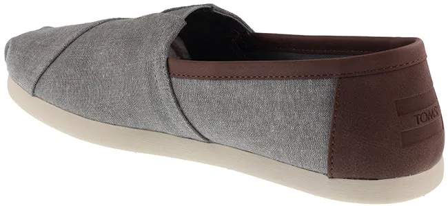 Toms Shoes Mens Chambray Alpargata Frost Grey