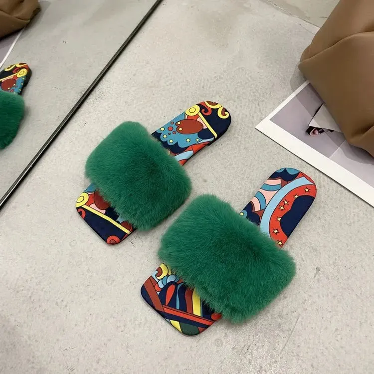 Women's Furry Slide Slippers