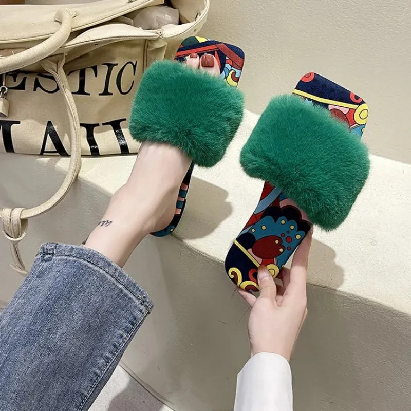 Women's Furry Slide Slippers