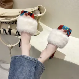 Women's Furry Slide Slippers