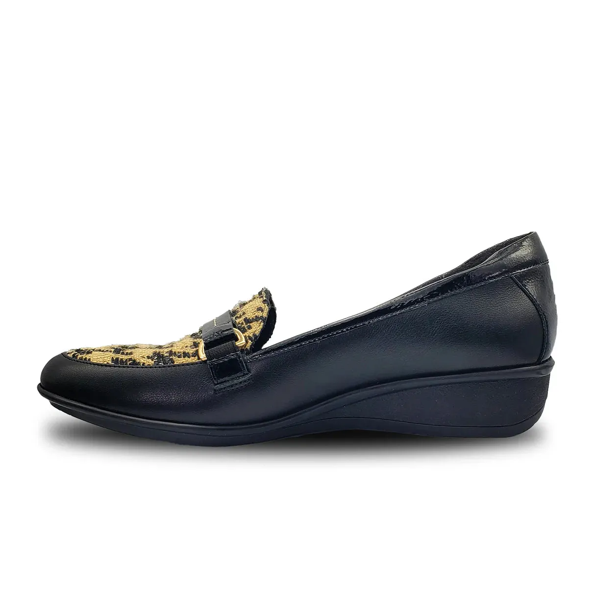 WOMEN'S REVERE MONTMARTE WEDGE LOAFER | HOUNDSTOOTH