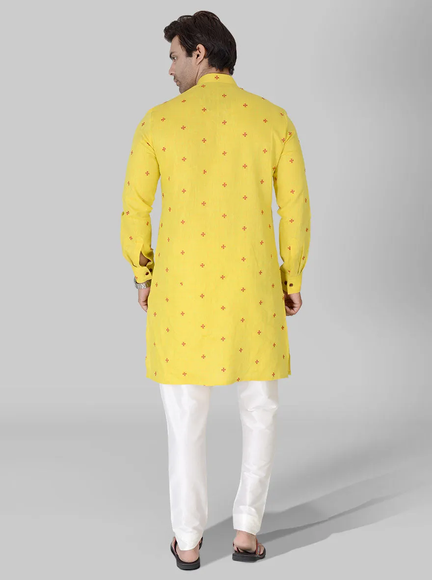 Yellow & Maroon Kurta Set | TULA